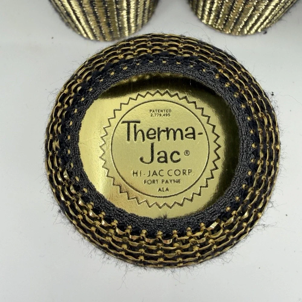 Set‎ of 8 MCM VTG Therma-Jac Drink Coozies Metallic Gold Great Condition